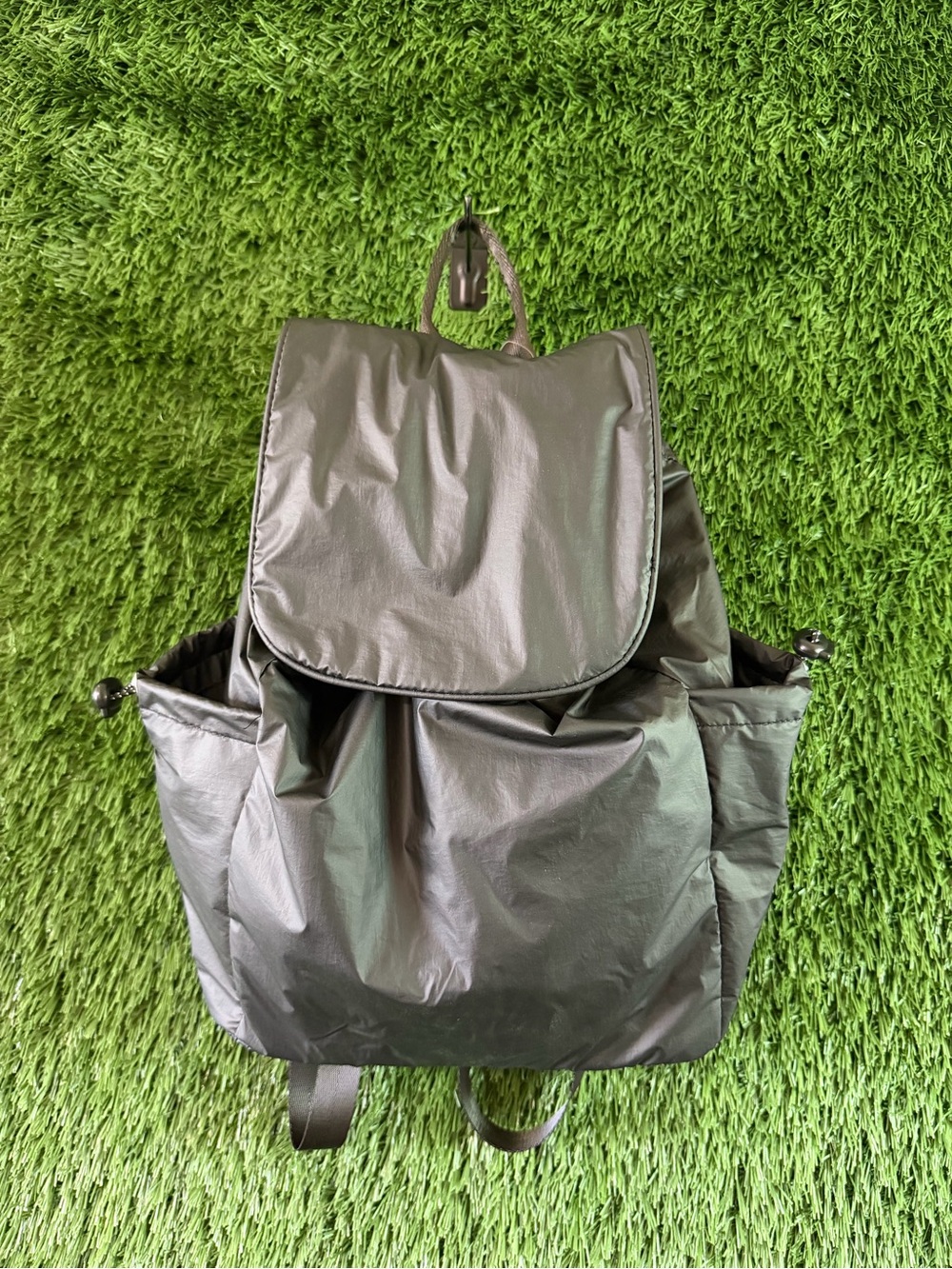 Claire's Black Lightweight Backpack with Drawstring Side Pockets